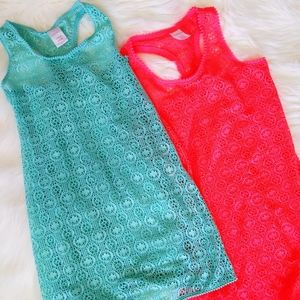 Set of Two Bundle Lace T back Swim coverup dress